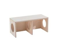 Wooden Hamster Hide Habitat | 2-Chamber Wooden House Hamster Habitat,Hide and Explore Tunnel Toy Multi-Room Small Animals Maze for Landscape Decoration