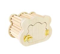 Wooden Hamster Hideout 15.5 X 11 X 10.5 Cm With External Door | For Dwarf Hamsters And Golden Bears | Kennel For Small Animals Cage Wooden Den 3098
