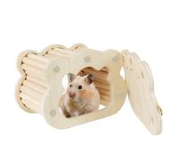 Wooden Hamster Hideout - Forest House For Small Pets, Habitat Hut For Small Animals | Cute Small Wooden Cloud House House Mouse Habitats Decor