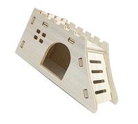 Wooden Hamster Hideout House Safe Haven for Hamsters Minimalistic Design Log Color (#3)