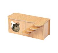 Wooden Hamster Hiding House,Wooden Hamster Toys - Natural Hamster Hiding Habitats D?cor for Syrian Hamsters, Chipmunk