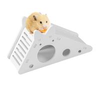 Wooden Hamster House, Hamster Hideout Hut Habitats Decor with Ladder and Ramp Detachable Small Animal Play Toys Dwarf Hamsters cage accessories for Small Pets Rat Mice Gerbils All Season