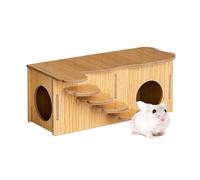 Wooden Hamster House, Hamster Hideout, Small Animal Hideout Hut, Guinea Pig House, Suitable for Hamsters to Eat, Sleep and Play, for Hamsters, Dwarf Hamsters, 27 x 14 x 10.5cm