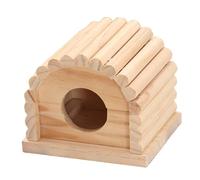 Wooden Hamster House Multi Use Hideout with Small Hole for Pets | Safe to Chew, Cosy Sleeping Spot, Wear Resistant Design for Dwarf Rats, Guinea Pigs, Floor Habitats and DIY Enclosures