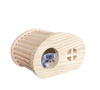 Wooden Hamster House, Small Animals, 5.91x4.33x3.74 Inches Cage Toy with Sturdy Construction, Pet Accessory, Habitat Gadget with Soft Design, Hamster Mice Gerbil Tool for Play