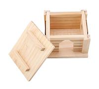 Wooden Hamster House Solid Wood Rat Hut Natural Flat Cabin for Small Pets, Removable Roof for Easy Cleaning, Suitable for Hamsters, 1 Pc