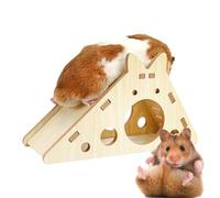 Wooden Hamster House - Wooden Maze House for Hamsters, Corner Hiding House for Hamsters | Woodland House Habitat Decoration, Wooden Cage Decoration for Small