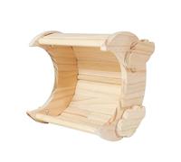 Wooden Hamster House - Wooden Shelter, Habitat for Small Animals in the Shape of the Moon | House for Chinchillas, Hamsters, Bunnies, Hedgehogs, Hut Made of Ode Resistant Wood