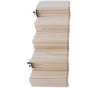 Wooden Hamster Ladder,Hamster Parrot Bird Cage Toy 5-Steps Ladder,Stairs Platform Bridge Springboard Training Tool (A)