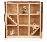 Wooden Hamster Maze House, Natural Small Animal Playground, 11.4x3.93x12.2in - Eco - Friendly Material, Fun Exploring Tunnel, Ideal for Hamsters and