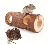 Wooden Hamster Mouse Tunnel Tube Toy Forest Hollow Tree Trunk for Gerbils，Hamsters, and Mice or Other Small-Sized Pets