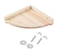 Wooden Hamster Platform, 7 x 7 x 1.57in Fan Shaped Small Pet Springboard for Parrot Squirrel Guinea Pig Dwarf Hamster Chinchilla Gerbil Mouse