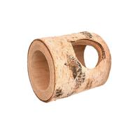 Wooden Hamster Tunnel - Bark hideouts Tube, Small Animal Activity Enclosure, Chew Safe Enrichment Passage, Ventilated Habitat Accessory Design | Hamster Gerbil Cage Setup Play Exploration Use