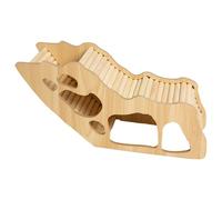 Wooden Hamster Tunnel Hideout, Natural Maze Burrow Cage Accessory with Peek Holes and Climbing Top, Small Wooden House for Dwarf Hamsters and Gerbils, 12.6 x 4.3 x 6 in