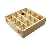 Wooden Hamster Tunnel Natural Solid Wood Pet Toy Intelligence Development Gerbil Game Glass Cover Animal Fun Smart Maze Toy for Hamsters, Mice, Rodents