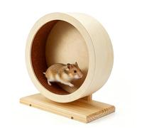 Wooden Hamster Wheel, Silent Hamster Wheels Non Slip Gerbil Wheel Spinner Rat Exercise Wheels for Syrian Hamsters Mice Small Chinchilla (15cm)