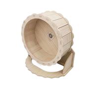 Wooden Hamster Wheel - Smooth Silent Exercise Motion, Low Profile Running Saucer Design, 18cm Diameter + Anti Slip Base, Natural Solid Wood Durable, For Hamster Cage & Small Pet Habitat