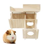 Wooden Hamster | Wooden Hamster Cage | Hut With Funny Climbing Ladder Slide, Exploring Secret Peep Shed For Dwarf Gerbil Mouse Mice Small Animals