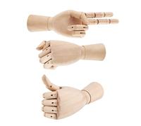 Wooden Hand 10" Art Wood Hand Manikin Jointed Articulated Flexible Fingers Hand Mannequin Opposable Sectioned Artist Hand Model for Arts Drawing Sketching Painting Jewelry Display