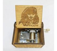 Wooden Hand - Crank Music Box, Decorative & Portable for Gifting and Home Decor