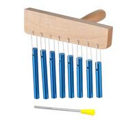 Wooden Hand Game Set with 8 Tones - Musical Instrument with Wooden Base, Aluminium Tube, Percussion Bar with Clear, Resonant Sound and Stick | Perfect for Music Lessons, Meditation, Yoga,
