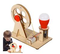 Wooden Hand Generator Kit - Crank Power Science Experiment Model | DIY Electricity Learning Toy - Educational STEM Project Set for Students, Children, Physics and Engineering Activity