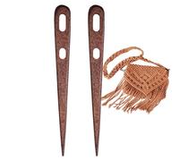 Wooden Hand Knitting Needles, Large Eye Sewing Needles, Handmade Binding Tool, 2pack Big Two-Eyed Weaving Needle, Tapestry Needle for Crochet, Knitting & Crochet Supplies for Handmade Projects