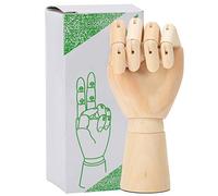 Wooden Hand Model, Flexible Artists Hand Figure for Sketching, Solid Wood Art Poseable Hand with Articulated Joints, Left Children's Hand for Drawing Reference and Home