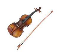 Wooden Handcrafted Violin Full 4/4 Set, Hand Carved Spruce Panel, Rosewood | Ebony Accessories, for Beginners Kids Adults