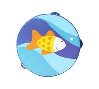 Wooden Handheld Tambourine Hand Drum Musical Rhythm Educational Toy Double Rows 15cm Elephant Design for Kids Toddlers Boys Girls- 15cm Fish