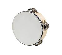 Wooden Handheld Tambourines Metal Jingles Percussion for Church Party Adults 6inch Wood, 6 inch