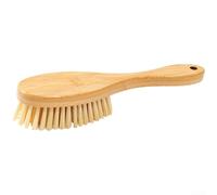 Wooden Handle Cleaning Brush Set with PET Bristles Engineered for Gentle Fabric Contact While Delivering Strong Scrubbing Power (E)