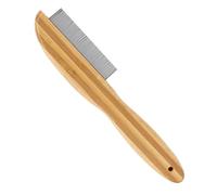 Wooden Handle Dandruff Comb, Extra Fine Tooth Comb with Metal Pick Multifunctional Flea Lice Grooming Comb for Kids Adults Dog Cat