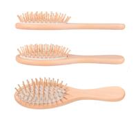 Wooden Handle Hair Brush Natural Rubber Cushion Paddle Brush