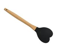 Wooden Handle Heart Shape Silicone Cooking Spoon Spatula for Baking Sauteing and Serving Dishwasher Safe Kitchen Gadget Wooden Handle Cooking Spoon