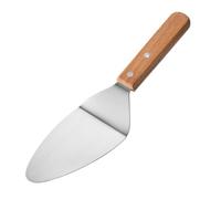 Wooden Handle Pie Server Stainless Steel Cake Spatula Pastry Transfer Tool | Sturdy Food-Grade Stainless Steel Pizza Server with Wooden Handles for Turning Fish and Steaks
