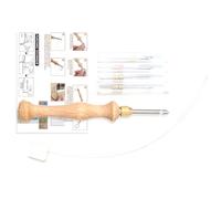 Wooden Handle Punch Needle Rug Hooking Tool Embroidery Pen for Stitching