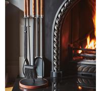 Wooden Handle Round Companion Set H73cm W24cm Ivyline Black One Size