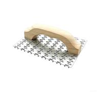 Wooden Handle Serrated Trowel for Rugged Texture | Galvanized carbon steel , rust resistant, creates for rugged textures, 20x10x7.5cm size, for durable build