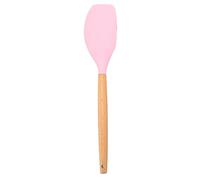 Wooden Handle Silicone Scraper Spatula for Baking, Mixing Utensil for Frosting Butter and Cake Decorating(Pink)