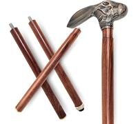 Wooden Handle Walking Cane - 3-Fold Wooden Stick for Men & Women - Unique Vintage Design - Elegant Mobility Aid (Rabbit Handle)