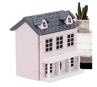 Wooden - Handmade Villa Model for Girls, Miniature, A Creative Pocket Size House Model That Many Ages Can Enjoy As An Indoor Play Scene, M