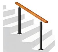 Wooden Handrail, Adjustable 270° Wrought Iron Brackets