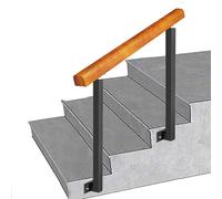 Wooden Handrail for Outdoor Stairs, Adjustable Angle Railing for 3 or 5 Steps, Side Mounting Hand Rails for Safety and Support