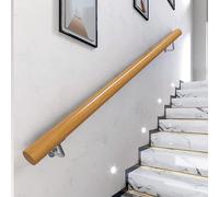 Wooden Handrail for Stairs, 1m/2m/3m Staircase Handrail Non-Slip Grab Bar Railing, Wall Mount Stair Banister Rail Support Kit, Safety Corridor Support Rods, Balustrade (Size : 2ft/60cm)