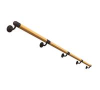 Wooden Handrail for Stairs Indoor 1ft~20ft | Stairs Banister Hand Railings with Wrought Iron Bracket | Wall Mount Stairs Porch Deck Grab Bar for Outdoor(A,6ft/180cm)