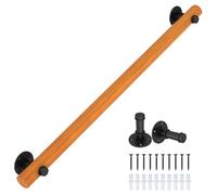 Wooden Handrail for Stairs, Wall Mount Elderly & Children's Railings, Against The Wall Safety Grab Bar Kit, Anti-Slip Banister with Brackets, for Home/Hospitals/Bathroom (Peach, 120cm)