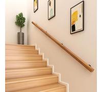 Wooden Handrails for Stairs, Non-Slip Stair Banister with Brackets, Against The Wall Elderly and Children's Safety Grab Bar Kit, for Interior Corridor Villa Building Loft (A, 450cm)