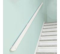 Wooden Handrails for Stairs, Non-Slip Stair Banister with Brackets, Against The Wall Elderly and Children's Safety Grab Bar Kit, for Interior Corridor Villa Building Loft (White, 280cm)