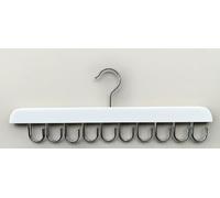 Wooden Hanger 14 Hooks 20 Clips Belt Tie Organizer(White 20)